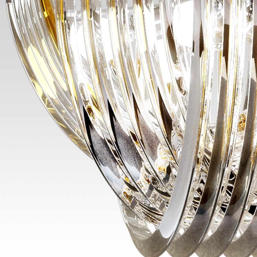 Amber Crystal Hanging Lamp | Venini Triedri | Italianfurniture.com