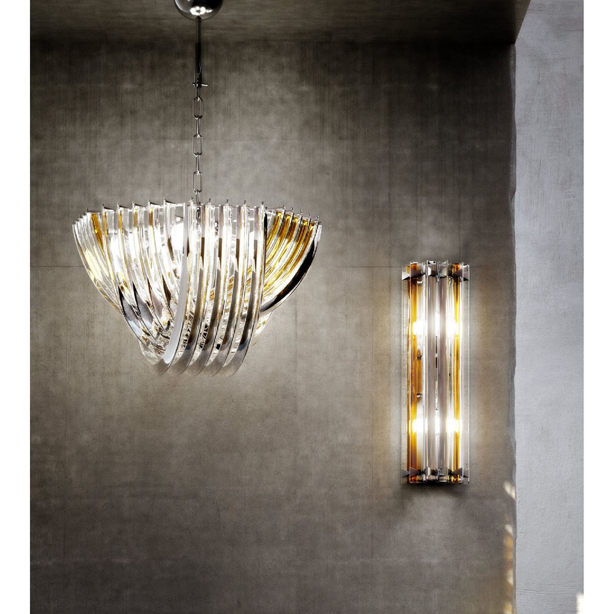 Amber Crystal Hanging Lamp | Venini Triedri | Italianfurniture.com