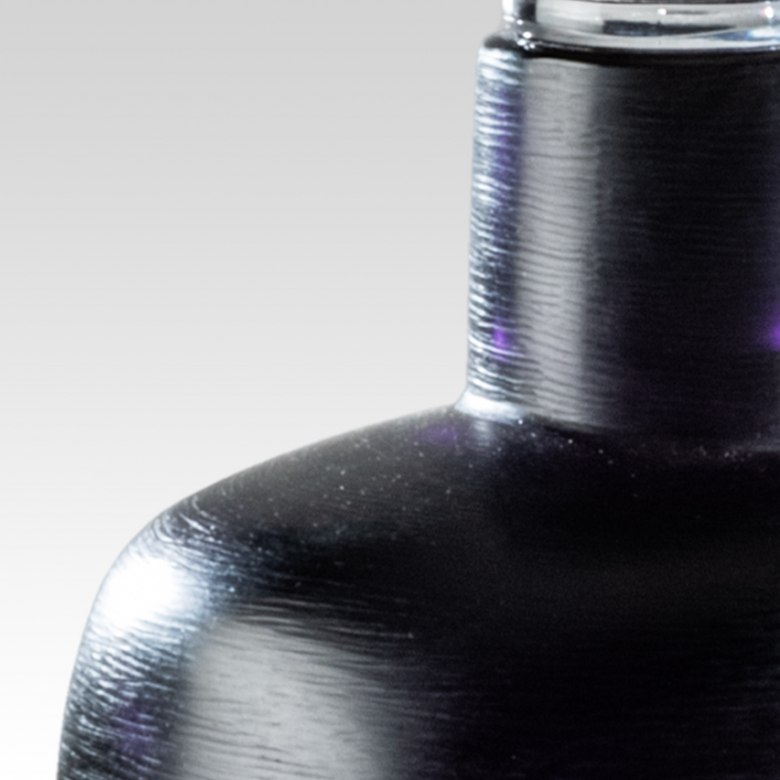 Purple Engraved Glass Bottle | Venini Bottiglia Incisa