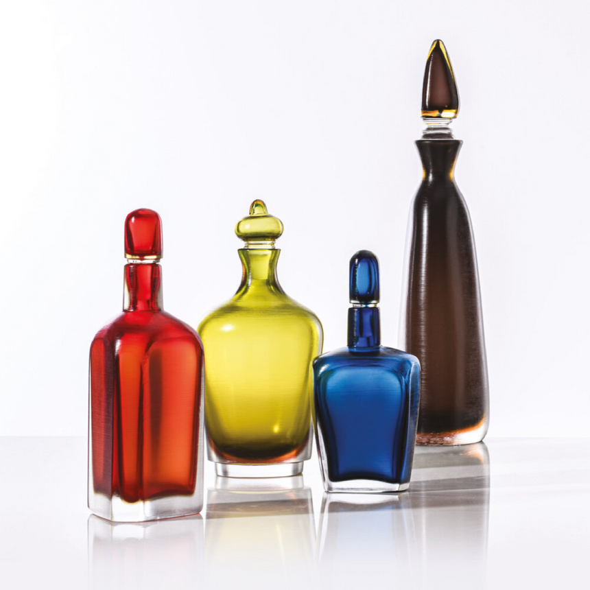 Blue Engraved Glass Bottle | Venini Bottiglia Incisa | Italianfurniture.com