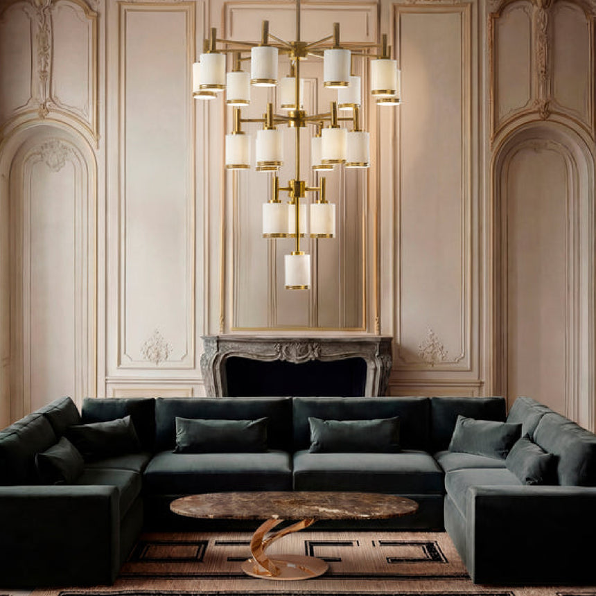Gold Framed 19-Light Chandelier L | Villari Gilda