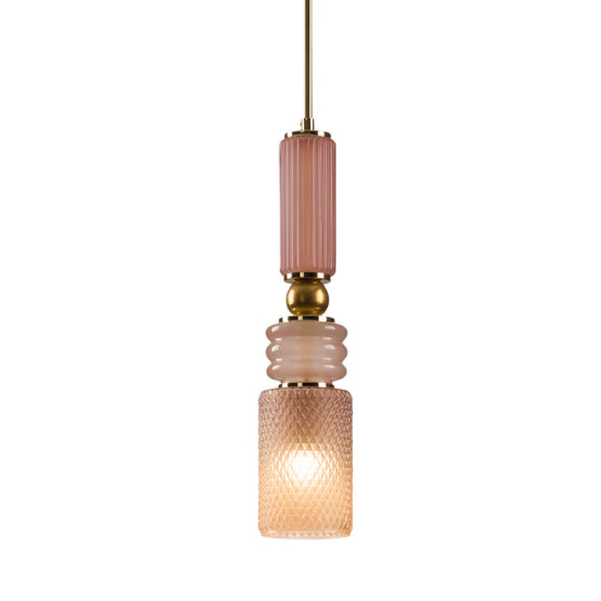 Pink Glass Pendant Lamp | Villari Lolite Fifi