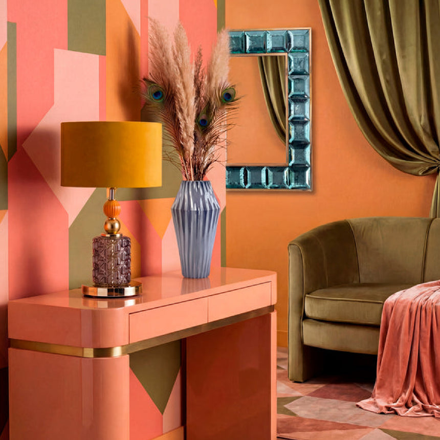 Orange Velvet Table Lamp | Villari Lolite Clotilde