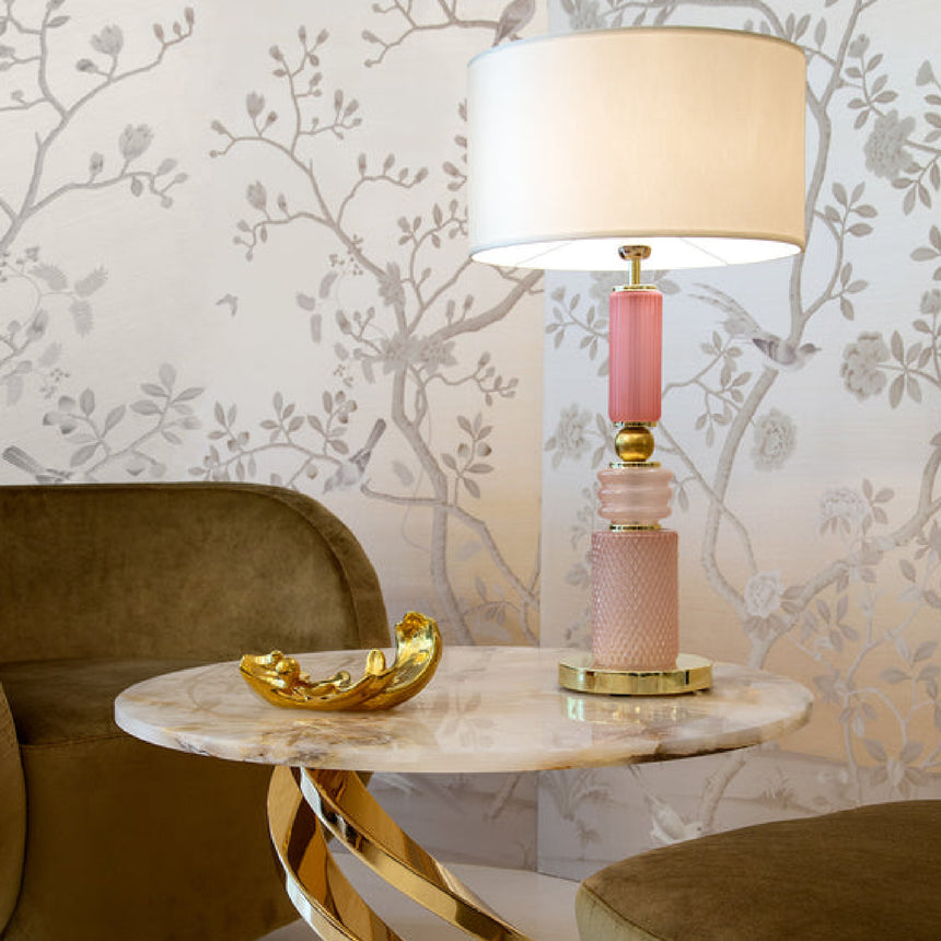 Pink Glass Table Lamp | Villari Lolite Fifi