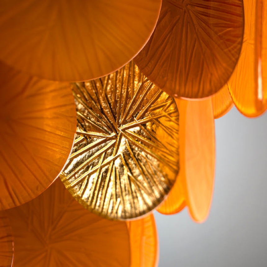 Yellow Glass Tiered Chandelier | Villari Candy