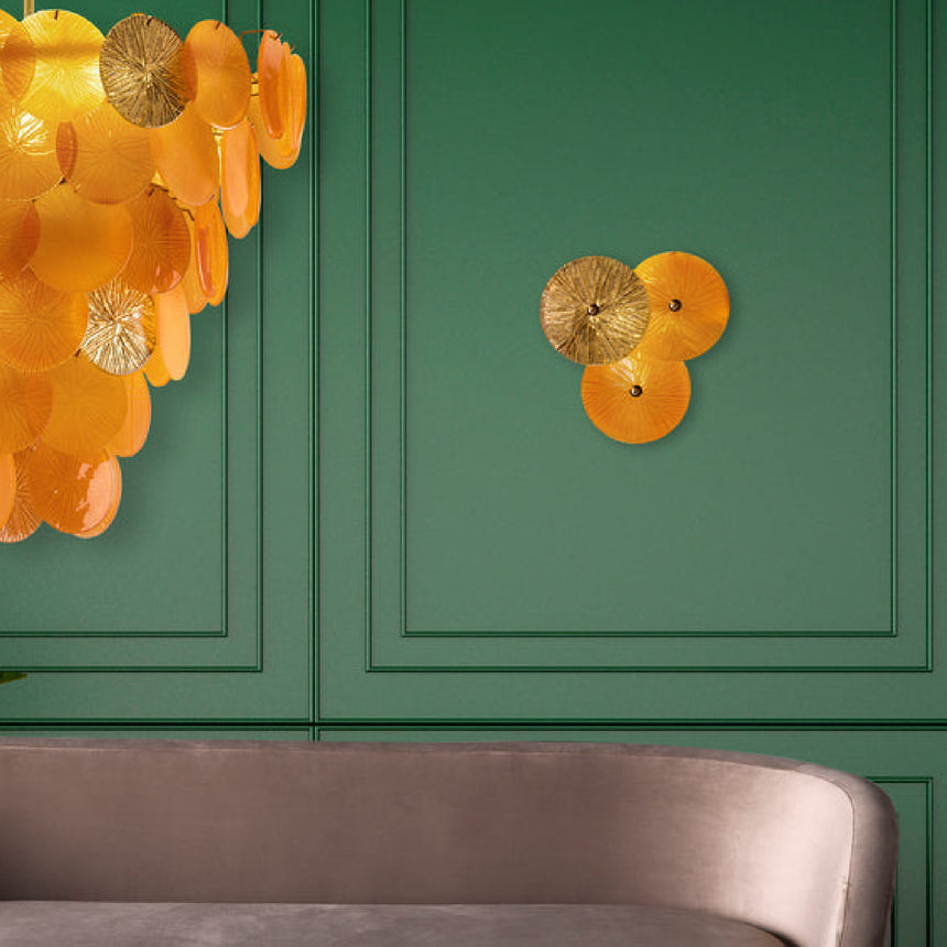 Yellow Glass 2-Light Wall Lamp | Villari Candy