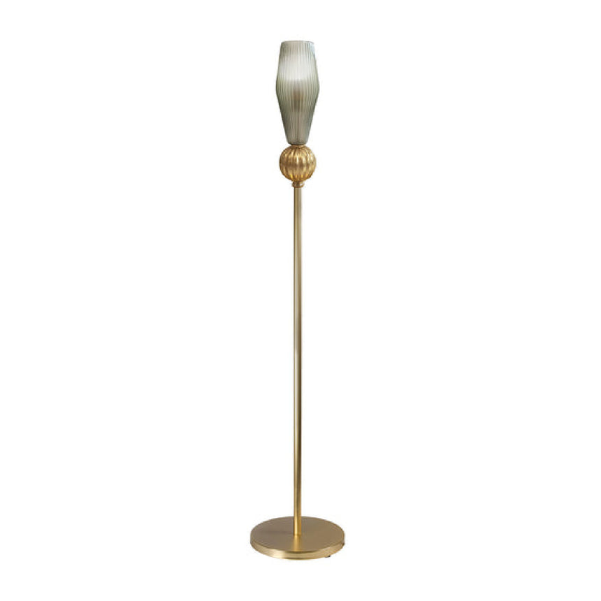 Gray Glass Gold Floor Lamp | Villari Angelica