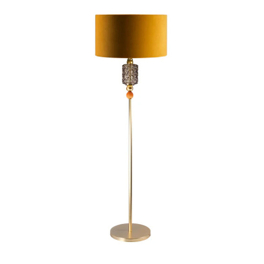 Orange Velvet Floor Lamp | Villari Lolite Clotilde