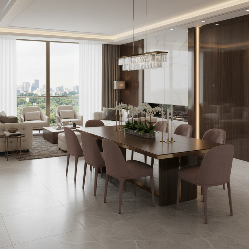 Curved Back Quilted Dining Chair | Marelli Paris