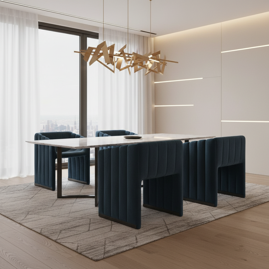 Modern Channeled Dining Chair | Karl Lagerfeld Maison Wellen