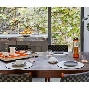 Grained Leather Round Placemat | Pinetti | Italianfurniture.com