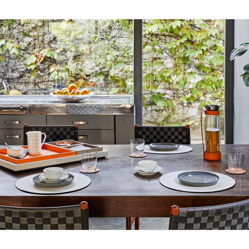 Grained Leather Round Placemat | Pinetti | Italianfurniture.com