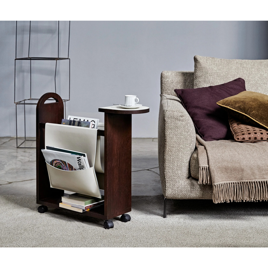 Wheeled Wooden Magazine Rack | Pinetti Tata | Italianfurniture.com