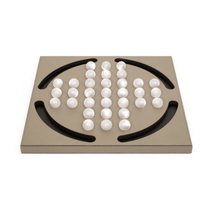 Pearl Pawns Leather Board Game | Pinetti Peg Solitaire | Italianfurniture.com