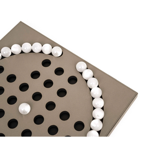 Pearl Pawns Leather Board Game | Pinetti Peg Solitaire | Italianfurniture.com