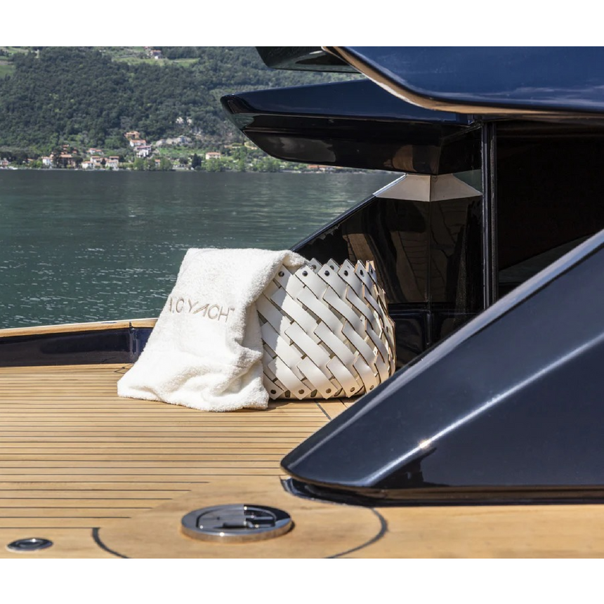 Leather Strips Round Basket S | Pinetti Almeria | Italianfurniture.com