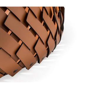 Leather Strips Round Basket S | Pinetti Almeria | Italianfurniture.com