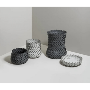 Leather Strips Short Basket | Pinetti Almeria | Italianfurniture.com