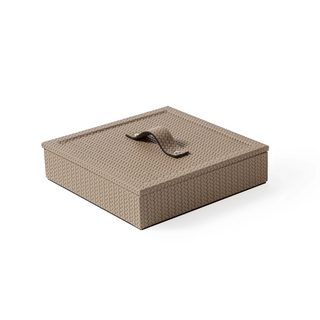 Premium Leather Lidded Square Box | Pinetti Mati | Italianfurniture.com