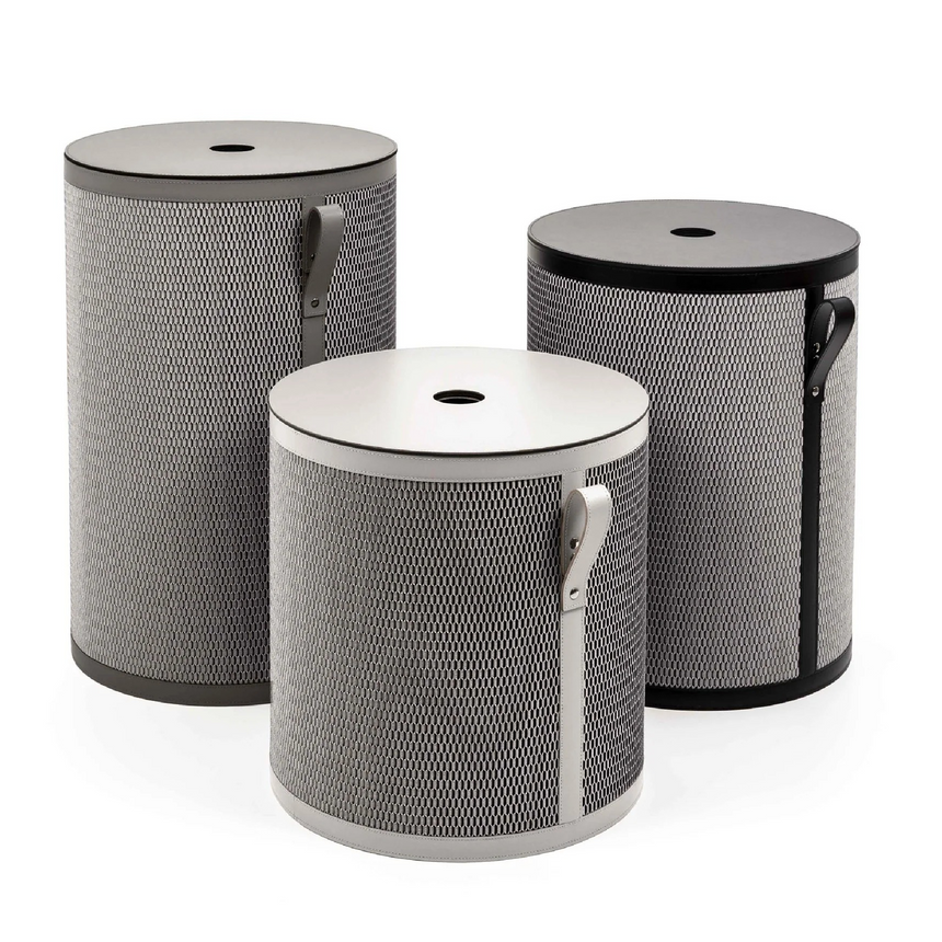 Leather Tall Round Basket | Pinetti Nadia | Italianfurniture.com