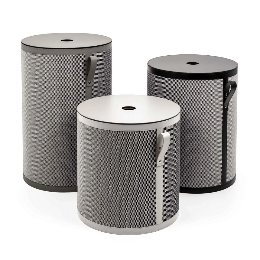 Leather Short Round Basket | Pinetti Nadia | Italianfurniture.com