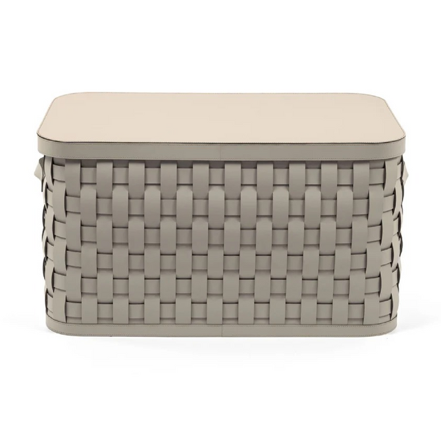 Woven Leather Shoes Basket | Pinetti Demetra | Italianfurniture.com