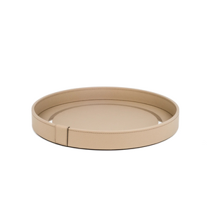 Calfskin Leather Round Tray | Pinetti Venere | Italianfurniture.com
