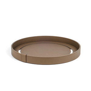 Calfskin Leather Round Tray | Pinetti Venere | Italianfurniture.com