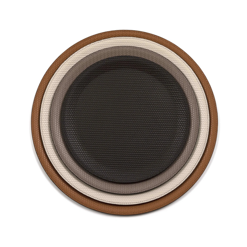 Round Calf Leather Tray | Pinetti Victor | Italianfurniture.com