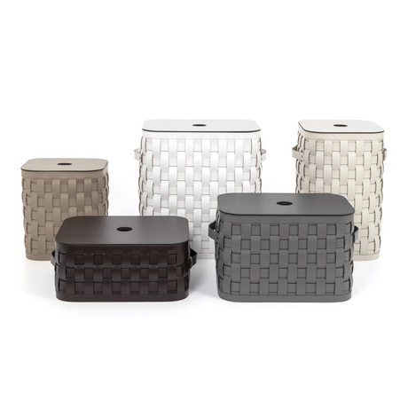Flat Lidded Rectangular Tall Basket | Pinetti Demetra | Italianfurniture.com