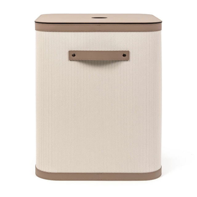 Square Lidded Leather Basket | Pinetti Roda | Italianfurniture.com