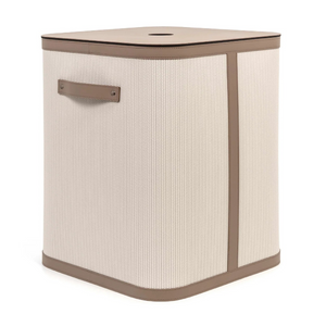 Square Lidded Leather Basket | Pinetti Roda | Italianfurniture.com