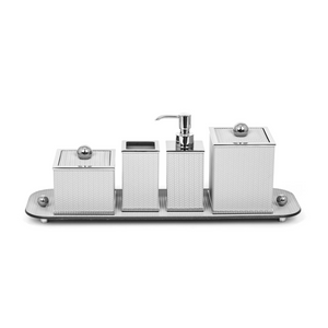 Leather Covered Square Bathroom Set | Pinetti Olimpia | Italianfurniture.com