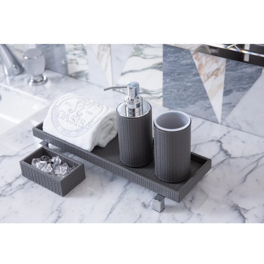 Waterproof Leather Round Bathroom Set | Pinetti Poseidon | Italianfurniture.com