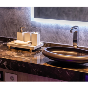 Waterproof Leather Square Bathroom Set | Pinetti Poseidon | Italianfurniture.com