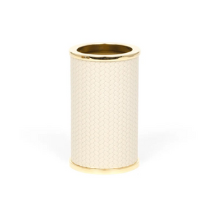 Leather Covered Round Bathroom Set | Pinetti Olimpia | Italianfurniture.com