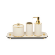 Leather Covered Round Bathroom Set | Pinetti Olimpia | Italianfurniture.com
