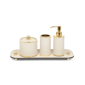 Leather Covered Round Bathroom Set | Pinetti Olimpia | Italianfurniture.com