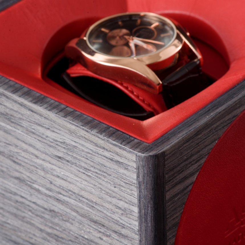 Cube Leather Watch Box | Agresti Tempo Unicco Rosso | Italianfurniture.com