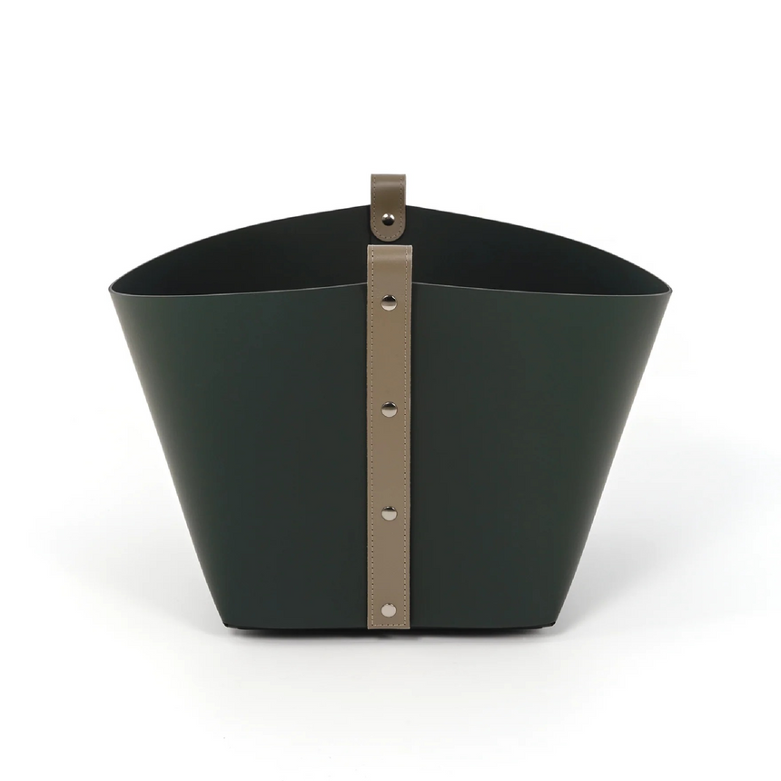 Leather Strapped Basket | Pinetti Ovo | Italianfurniture.com