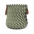 Leather Strips Basket with Handles M | Pinetti Almeria | Italianfurniture.com