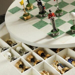 Round Hand-Painted Chess Set | Agresti Golf Club | Italianfurniture.com