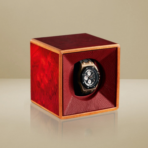 Cube Leather Watch Box | Agresti Tempo Unicco Rosso | Italianfurniture.com