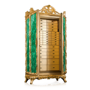 Gold Leaf Jewelry Armoire | Agresti La Grande Fortezza Italianfurniture.com