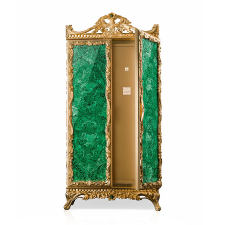 Gold Leaf Jewelry Armoire | Agresti La Grande Fortezza Italianfurniture.com