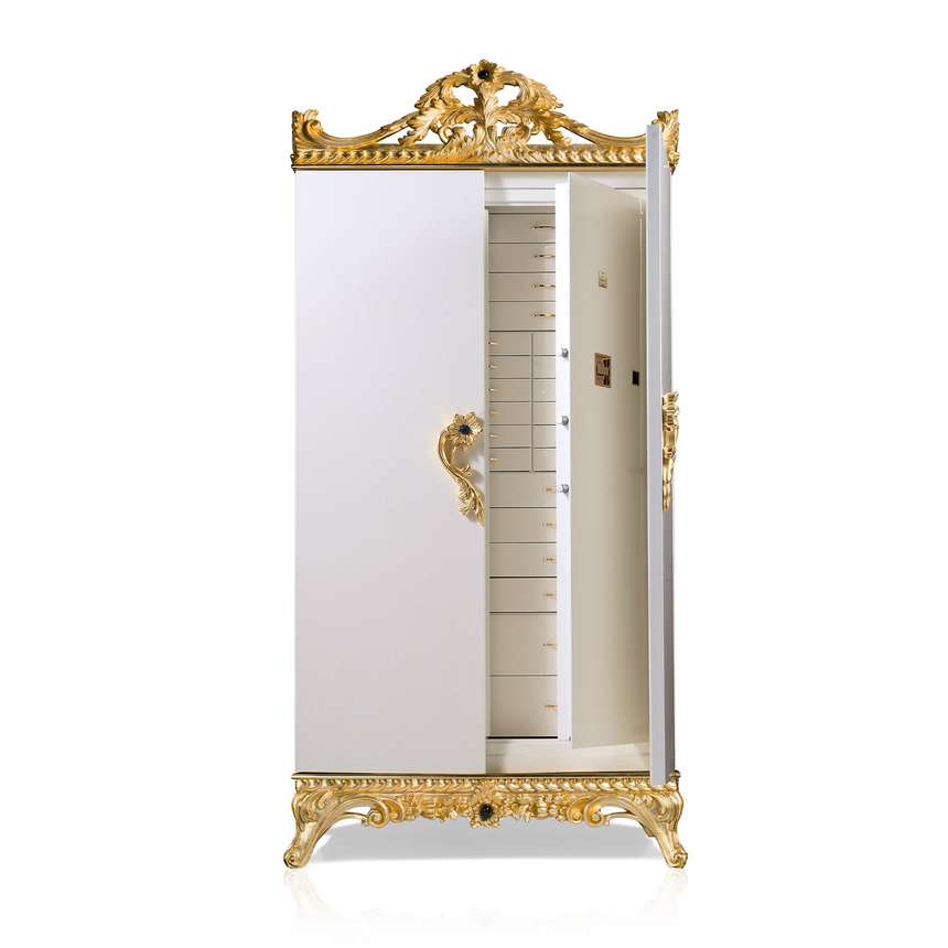 Gold Leaf Jewelry Armoire | Agresti La Grande Fortezza Italianfurniture.com