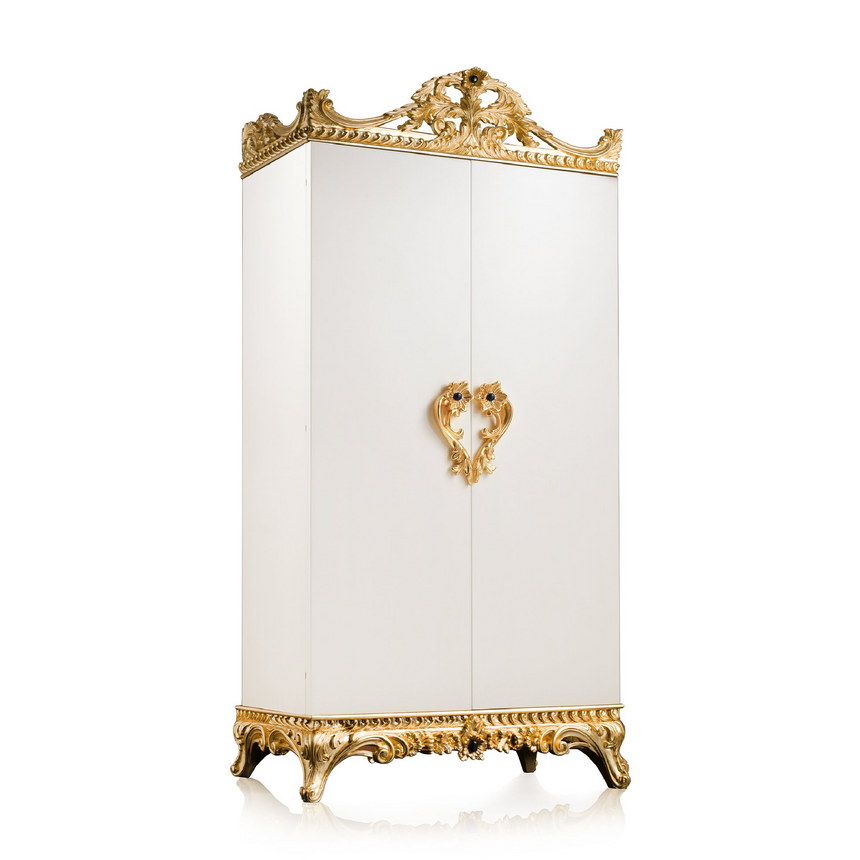 Gold Leaf Jewelry Armoire | Agresti La Grande Fortezza Italianfurniture.com