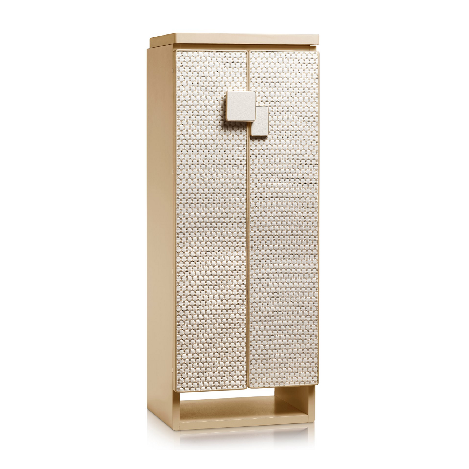 White Leather Armored Jewelry Cabinet | Agresti Gioia Intreccio | Italianfurniture.com