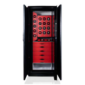 Black Leather Watch Armoire | Agresti Gran Premio | Italianfurniture.com