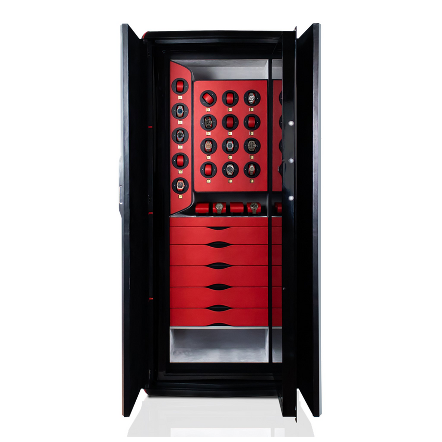 Black Leather Watch Armoire | Agresti Gran Premio | Italianfurniture.com